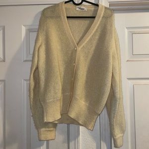 Vintage 80’s Conferioni Kriss Creazioni de Lusso cardigan yellow sweater L/XL